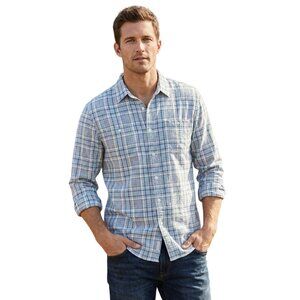 NWT American Rag Men’s XL Blue White Plaid Button-Up Long Sleeve Classic Preppy
